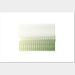 Boho green nature paint stripes pattern Posters and Art